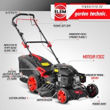 ELEM GARDEN TECHNIC Plæneklipper med benzinmotor 173cc - 510mm