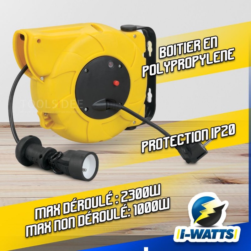 I-WATTS Automatic electric reel to be mounted on the wall - 20m