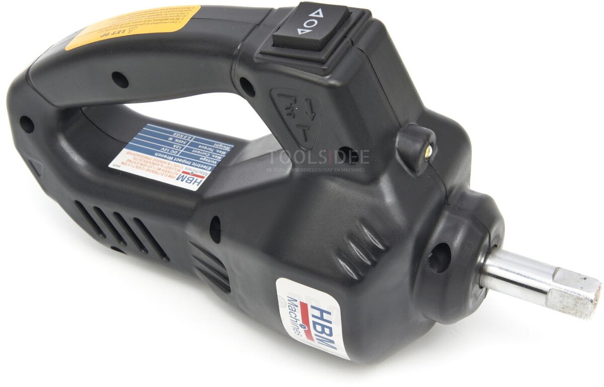 HBM elektrisk 12 volt 3 tonns biljack med LED-belysning inkludert slagnøkkel 12 volt i hånden