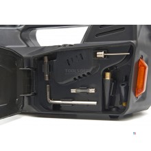 HBM elektrisk 12 volt 3 tonns biljack med LED-belysning inkludert slagnøkkel 12 volt i hånden