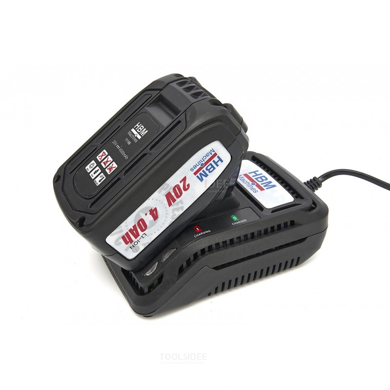 HBM Professional 20 Volt 4.0AH Lion Palm Sander Inklusive 2 Lion-batterier och 15 slipark