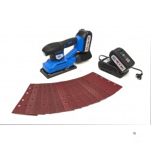  HBM Professional 20 voltin 4,0 AH Lion Orbital hiomakone, joka sisältää 2 leijonaakkua ja 15 hiomapaperia