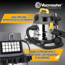 VACMASTER Water/druk/vacuum stofzuiger 1600 W roestvrij staal VACMASTER Water/druk/vacuum stofzuiger 1600 W roestvrij staal