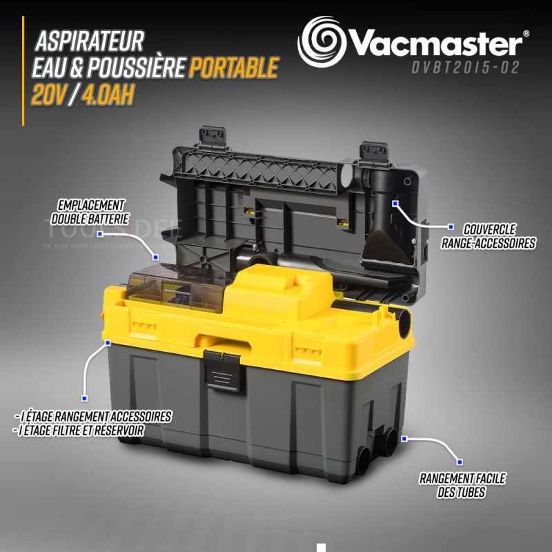 VACMASTER Aspirateur sur batterie 20V - 15l