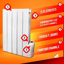 WARMTECH Oil-filled radiator - 900W - 5 elements
