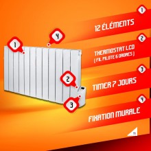 WARMTECH Oil-filled radiator - 2000W - 12 elements