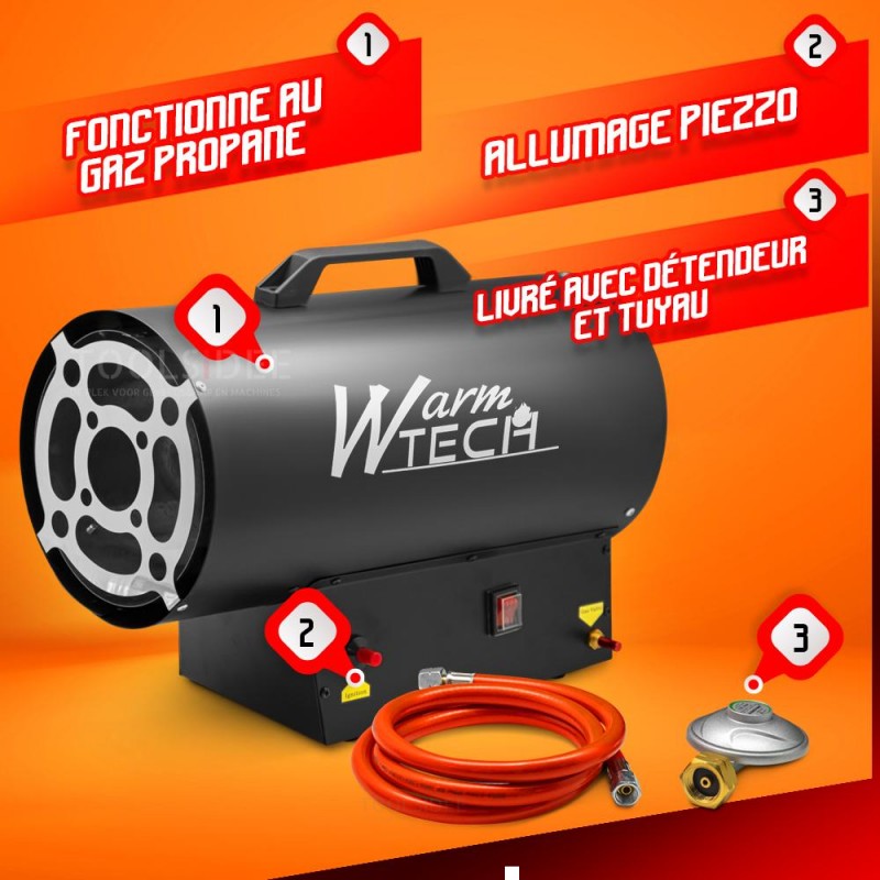 WARMTECH Gas heat gun/heater 30 kW toolsidee.co.uk