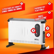 WARMTECH konvektorvärmare med fläkt 3000W