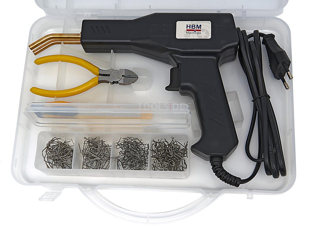 HBM 43 Watt Hot Nietmachine, Plastic Soldeerapparaat, Bumper Reparatieset Inclusief 200 Nieten 