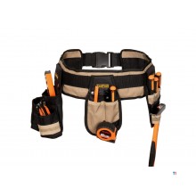 ToolPack Práctico cinturón portaherramientas, 3 soportes desmontables, correa de transporte ajustable