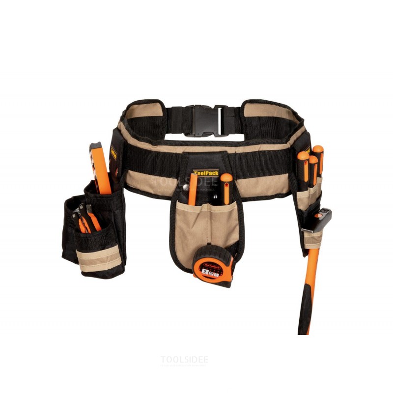 ToolPack Pratica cintura per attrezzi, 3 supporti rimovibili, tracolla regolabile