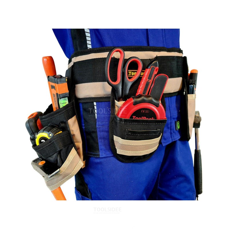 ToolPack Pratica cintura per attrezzi, 3 supporti rimovibili, tracolla regolabile