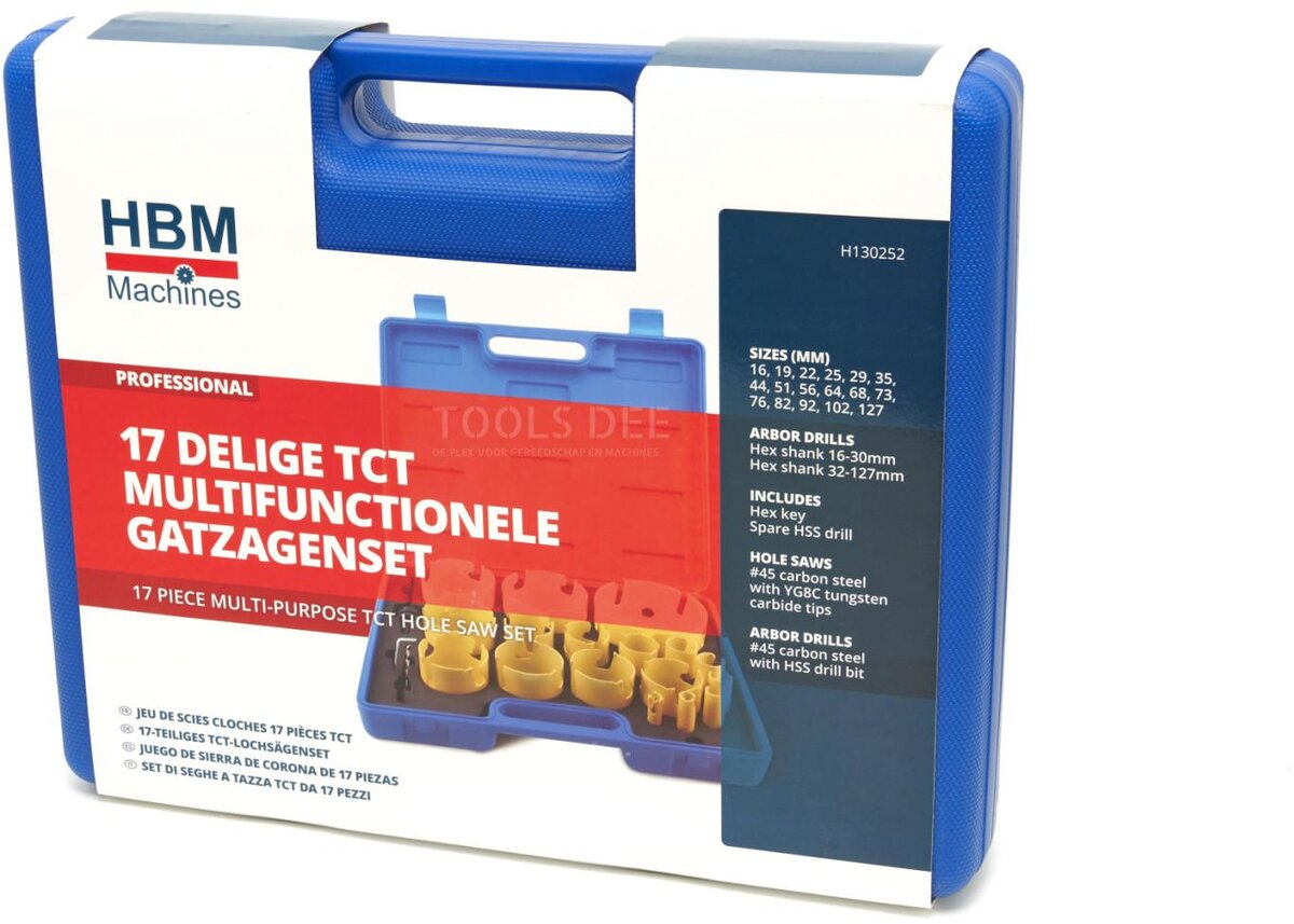 HBM Professional 17-delad multimaterial TCT-diamanthålsågssats