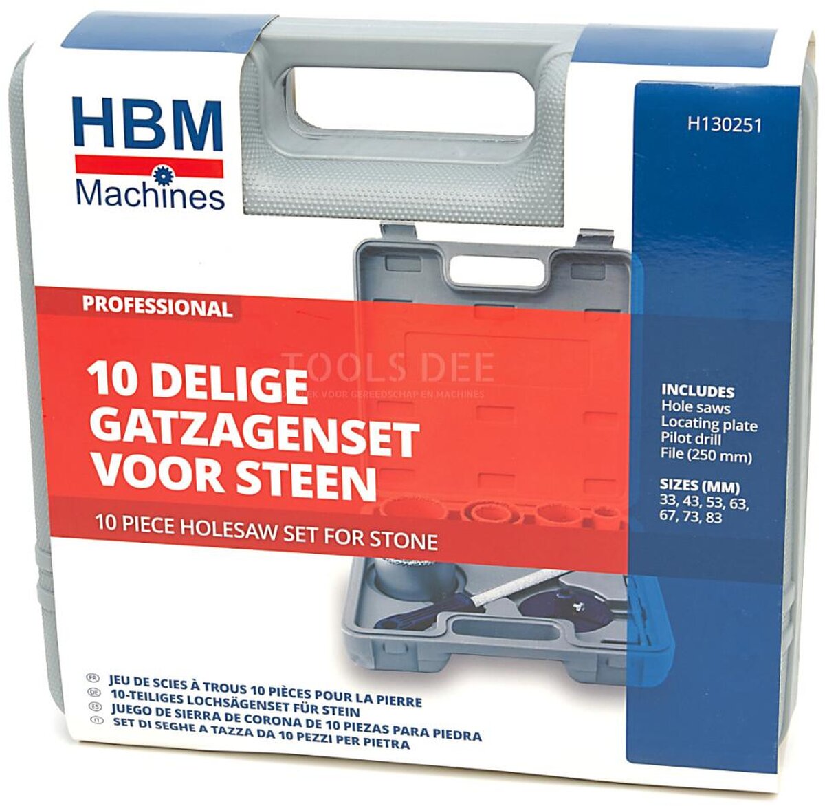 HBM 10 stykke diamant hulsavsæt til sten