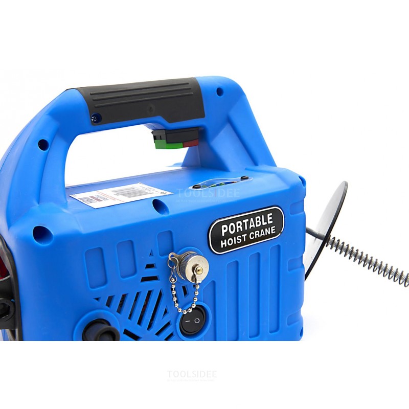 HBM 500 kg. 230 Volt Electric Winch, Fixed Control Hoist, Remote Control and 2 Hooks