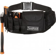 Cintura portautensili Toolpack - Cintura portautensili professionale con 15 opzioni di archiviazione - Nera