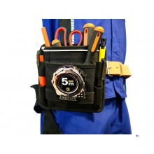 ToolPack Compact Tool Holder, Hi-Vis Reflection Line, Metal Tape Measure Holder, Belt Loop & Trouser Clip