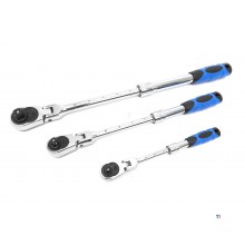 HBM 3-teiliger Profi-Ratschen-Satz mit schwenkbaren Köpfen