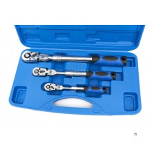 HBM 3-teiliger Profi-Ratschen-Satz mit schwenkbaren Köpfen