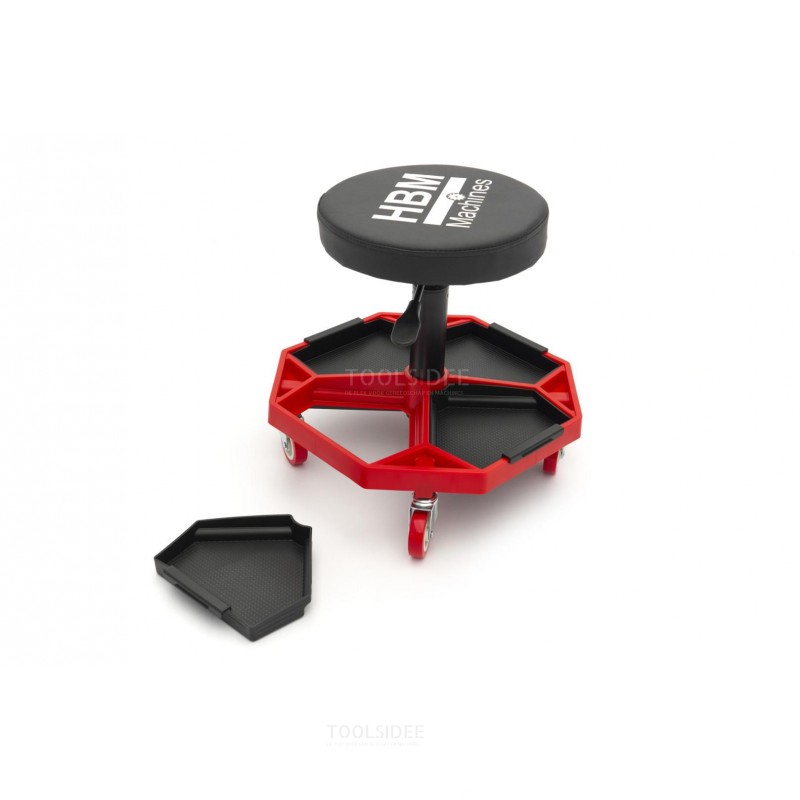 HBM pneumatisk stol med 4 aftagelige værktøjsbakker
