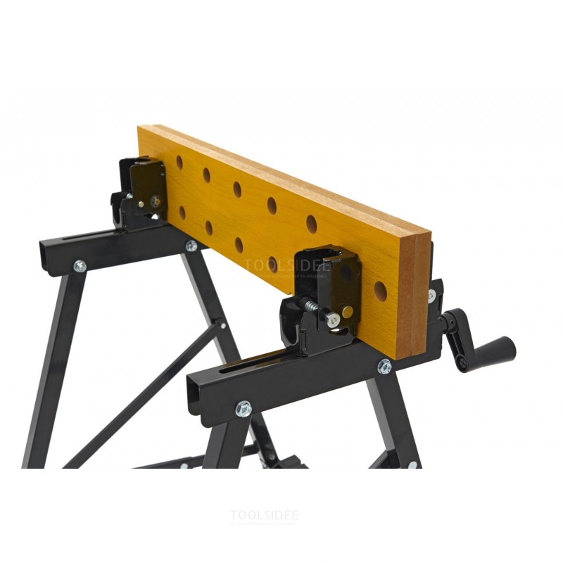 HBM Heavy Duty foldbart bærbart arbejdsbord med vipbar bordplade og 150 kg. Kapacitet