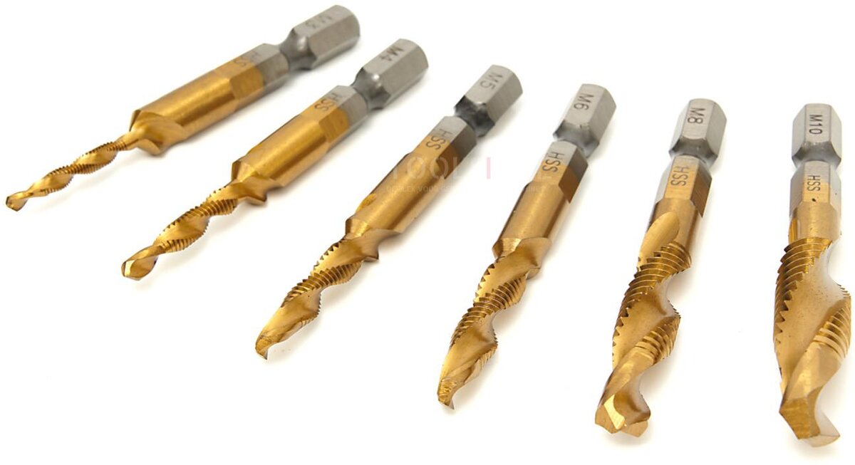 HBM 6-osainen HSS-itsekierteittävä porasarja M3 - M10