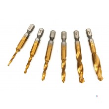 HBM 6-osainen HSS-itsekierteittävä porasarja M3 - M10