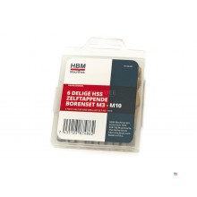HBM 6-osainen HSS-itsekierteittävä porasarja M3 - M10