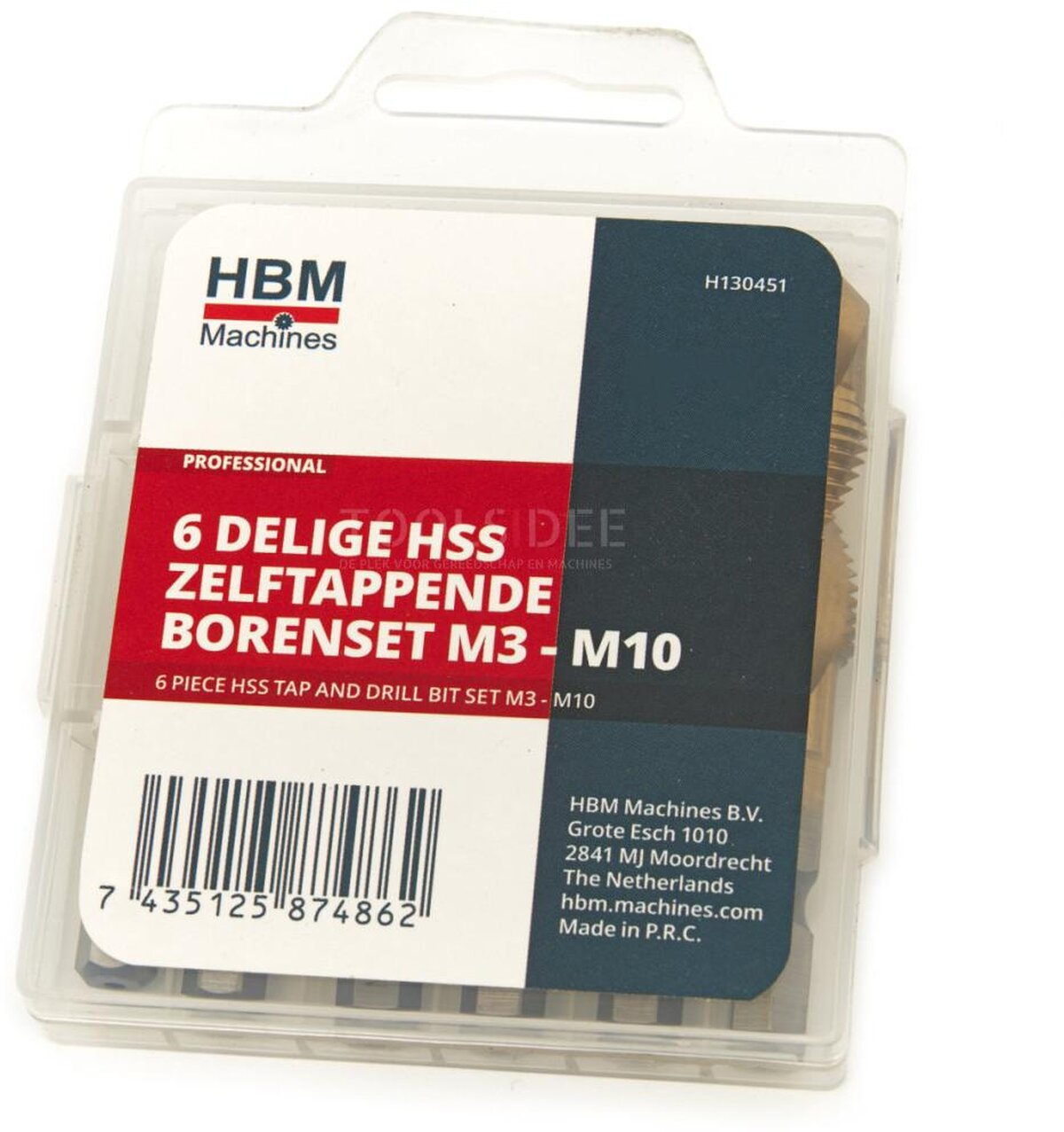 HBM 6-osainen HSS-itsekierteittävä porasarja M3 - M10