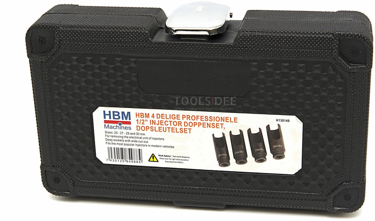 HBM 4 Piece Professional ½” Injector Socket Set, Socket Wrench Set