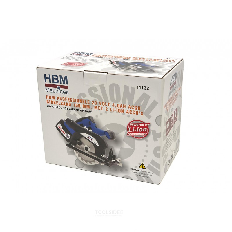 HBM Professional 20 Volt 4.0AH Cordless Circular Saw 150 mm
