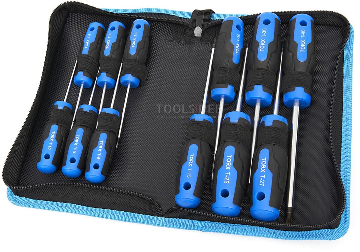 HBM 12-teiliger Profi-Torx-Schraubendreher-Satz im stabilen Aufbewahrungskoffer
