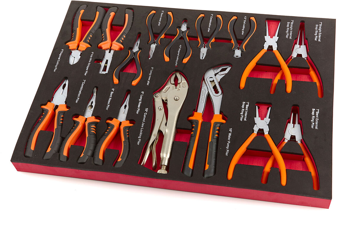 HBM 16-stykke Tenger Skuminnlegg for HBM Tool trolley