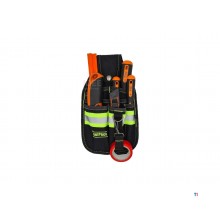 Toolpack porte-outils compact haute visibilité, bandes réfléchissantes, boucle de ceinture extra large et pince à pantalon en mé
