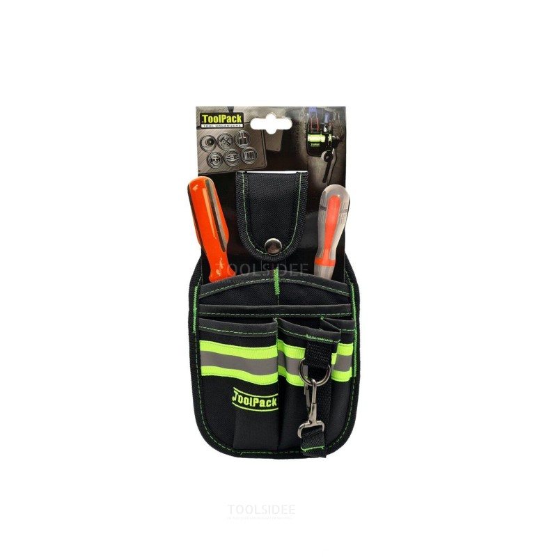 Toolpack porte-outils compact haute visibilité, bandes réfléchissantes, boucle de ceinture extra large et pince à pantalon en mé