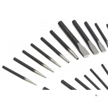 HBM 29-piece cold chisel, pen extruder and punch set HBM 29-piece cold chisel, pen extruder and punch set