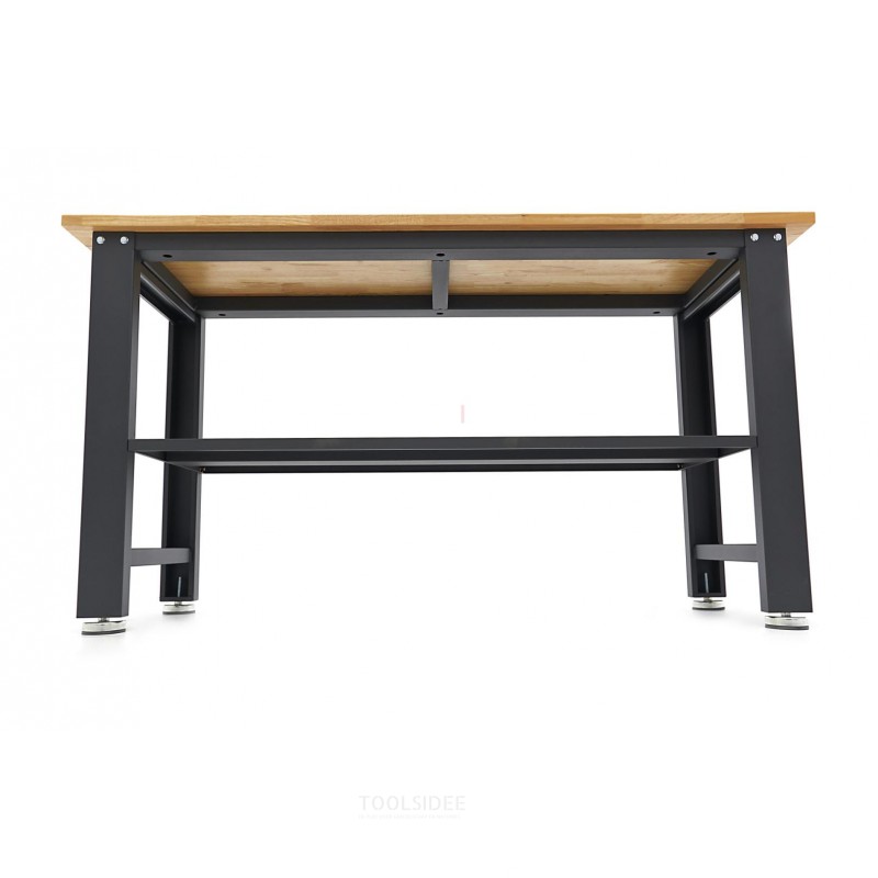 HBM 160 cm. Professionelt arbejdsbord med bordplade i massivt træ