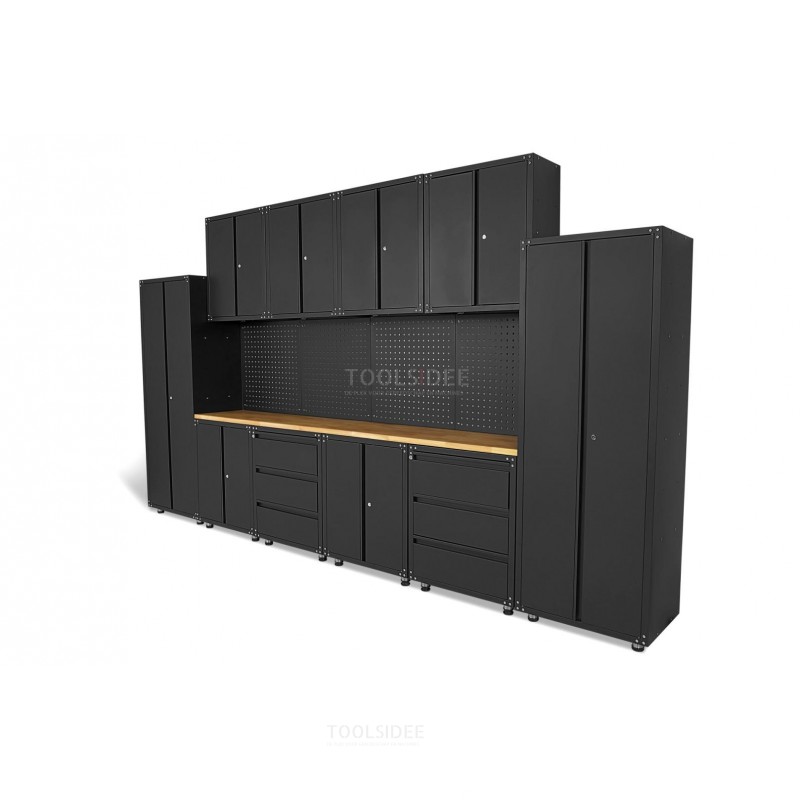 Système d'atelier modulaire premium HBM, 16 pièces, noir mat