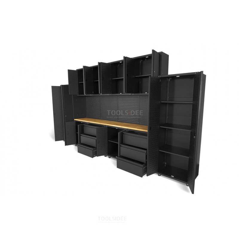 Système d'atelier modulaire premium HBM, 16 pièces, noir mat