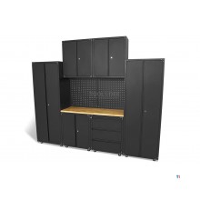 HBM Sistema de taller modular premium de 9 piezas modelo 2 negro mate