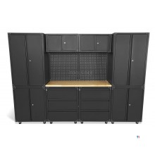 HBM modulares Premium-Werkstattsystem, 11-teilig, mattschwarz