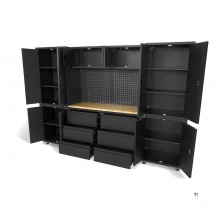 HBM modulares Premium-Werkstattsystem, 11-teilig, mattschwarz