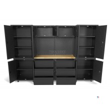 HBM modulares Premium-Werkstattsystem, 11-teilig, mattschwarz