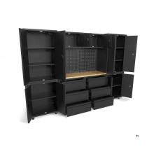 HBM modulares Premium-Werkstattsystem, 11-teilig, mattschwarz