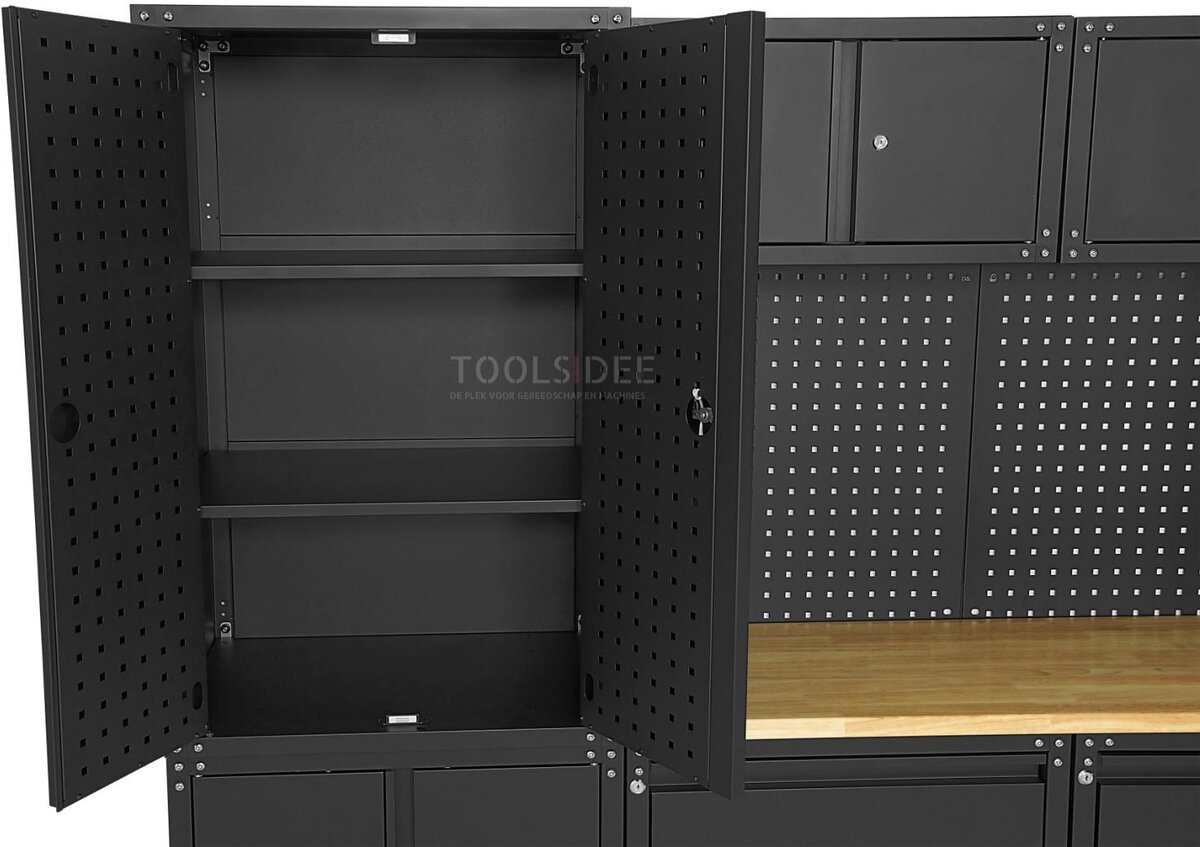 HBM modulares Premium-Werkstattsystem, 11-teilig, mattschwarz