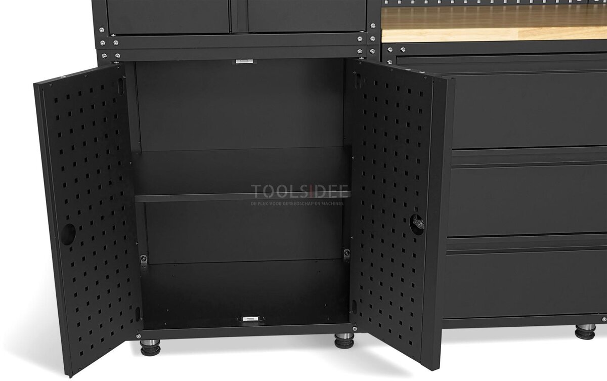 HBM modulares Premium-Werkstattsystem, 11-teilig, mattschwarz