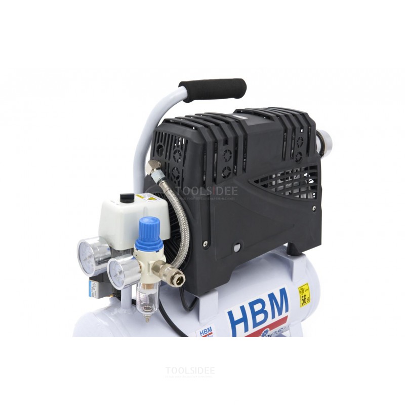 HBM 9 liters professionell lågljudskompressor