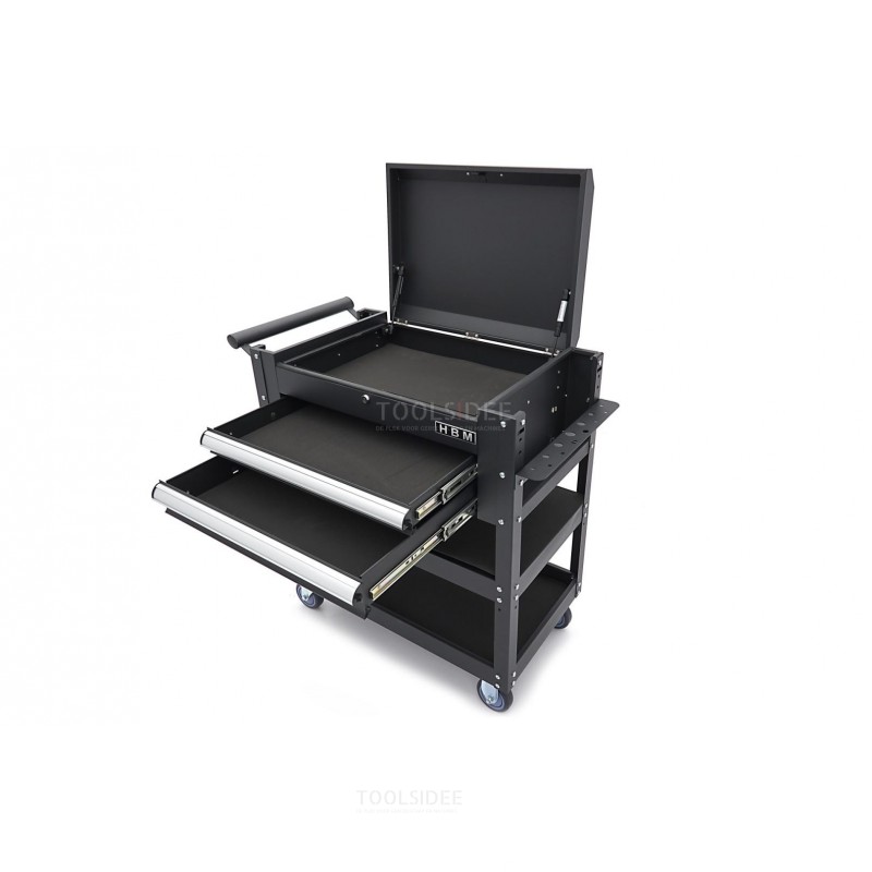 HBM 2 Drawer Tool Trolley With 2 Platforms and Storage Compartment