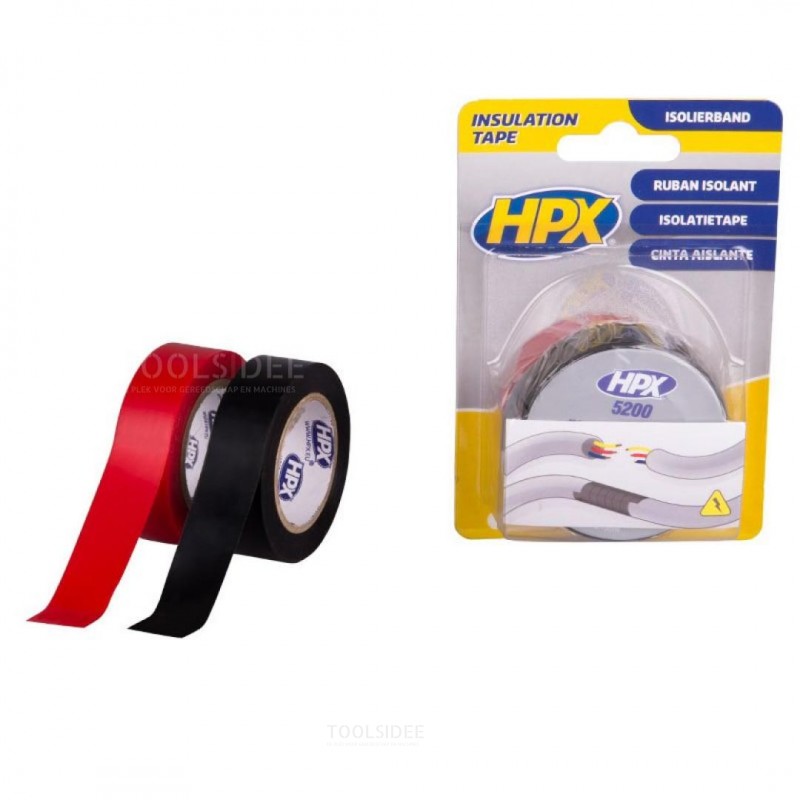 HPX PVC isolatietape - zwart + rood  