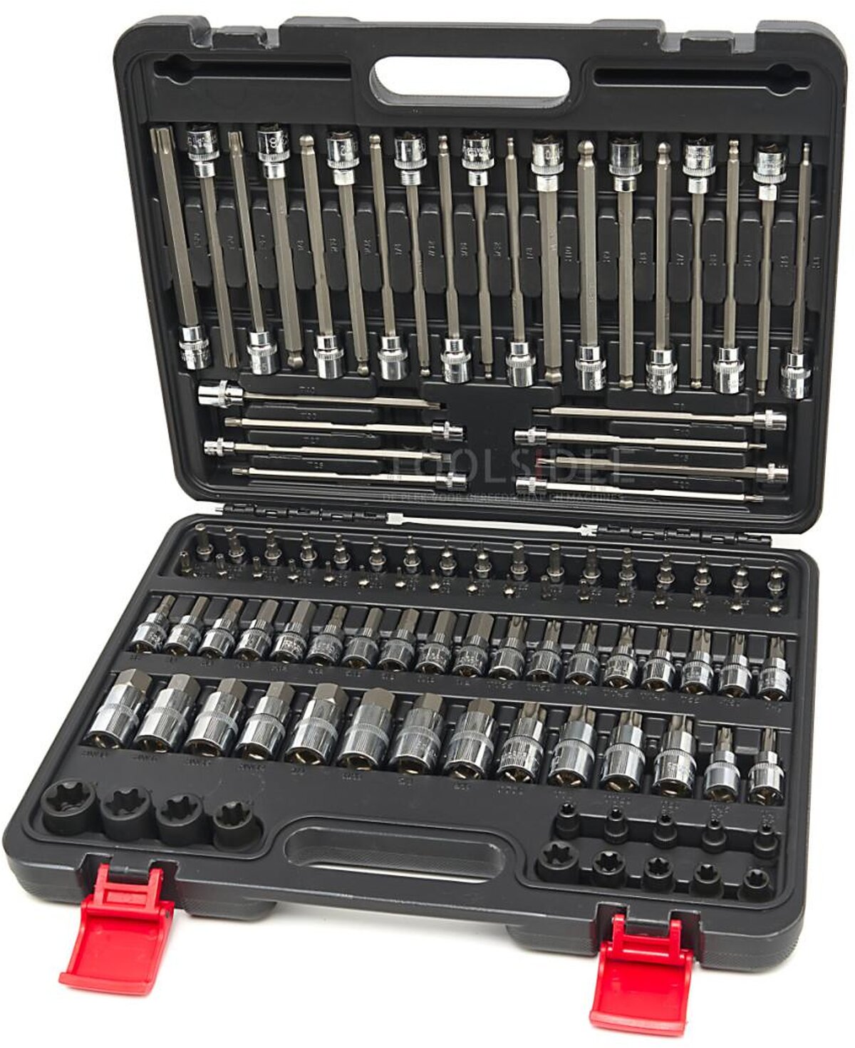 HBM 107-osainen lyhyt ja pitkä MM, tuuman Inbus, Torx, kuusiokantasarja HBM 107-osainen lyhyt ja pitkä MM, tuuman Inbus, Torx, kuusiokantasarja